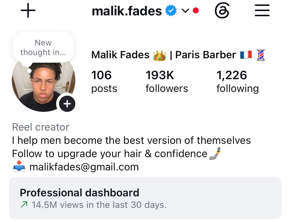 Instagram profile at 193K followers — After running it